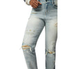High Rise Varsity Straight Pants - Elm Blue