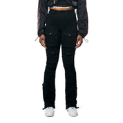 Smoke Rise RED Stacked Utility Pants - Deep Black