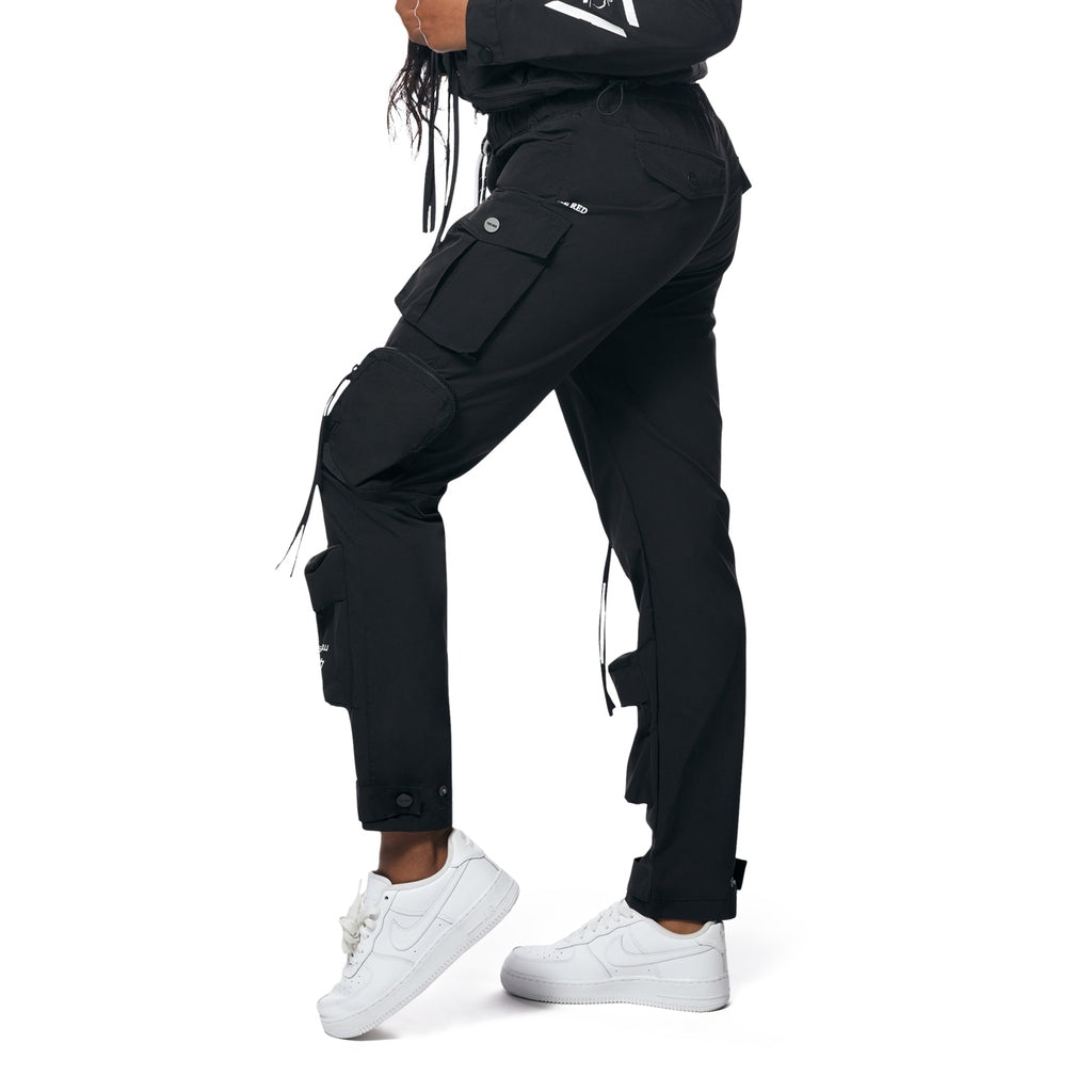 Smoke Rise RED Utility Windbreaker Pants - Black