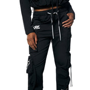Smoke Rise RED Utility Windbreaker Pants - Black