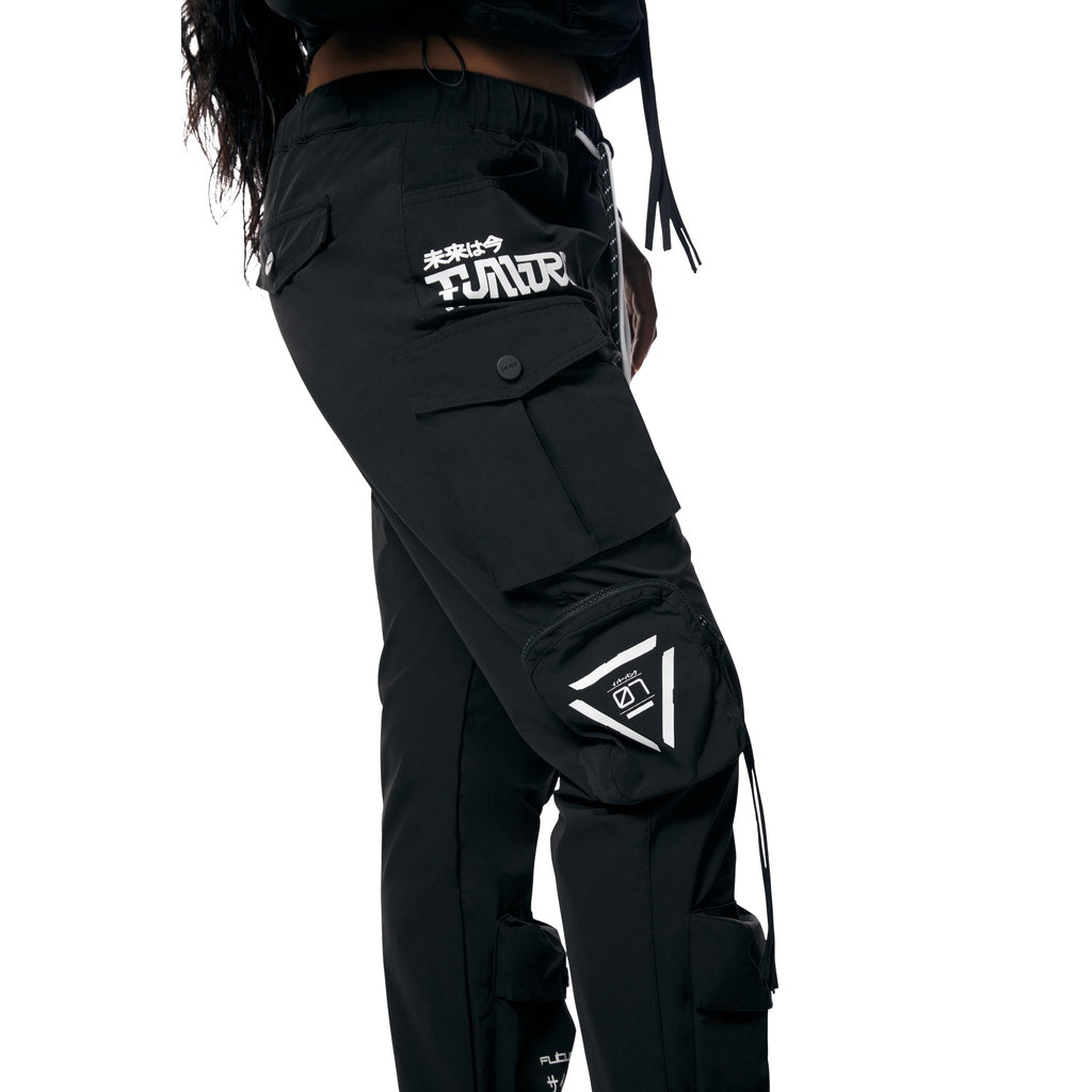 Smoke Rise RED Utility Windbreaker Pants - Black