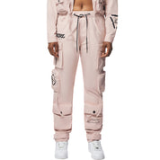 Smoke Rise RED Utility Windbreaker Pants - Pale Pink