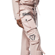 Smoke Rise RED Utility Windbreaker Pants - Pale Pink