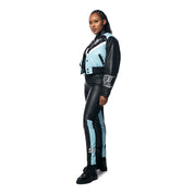 Smoke Rise RED Vegan Leather Racing Pants - Blue