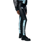 Vegan Leather Racing Pants - Blue