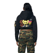 Smoke Rise RED Mix Media Fleece Hoodie - Black