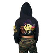 Smoke Rise RED Mix Media Fleece Hoodie - Black