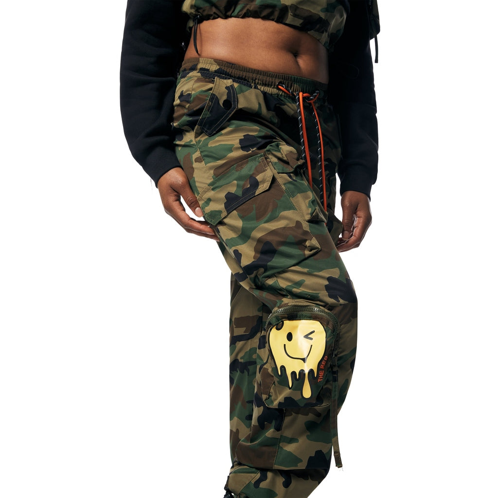 Smoke Rise RED Utility Windbreaker Pants - Wood Camo
