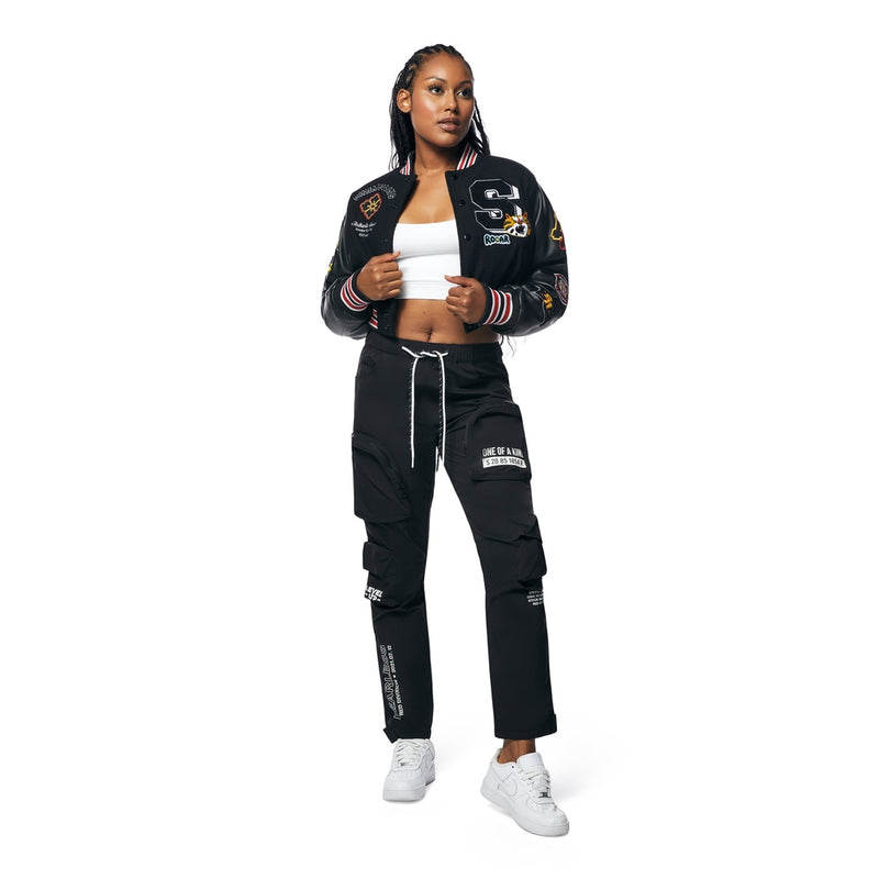 Wool Varsity Jacket - Black