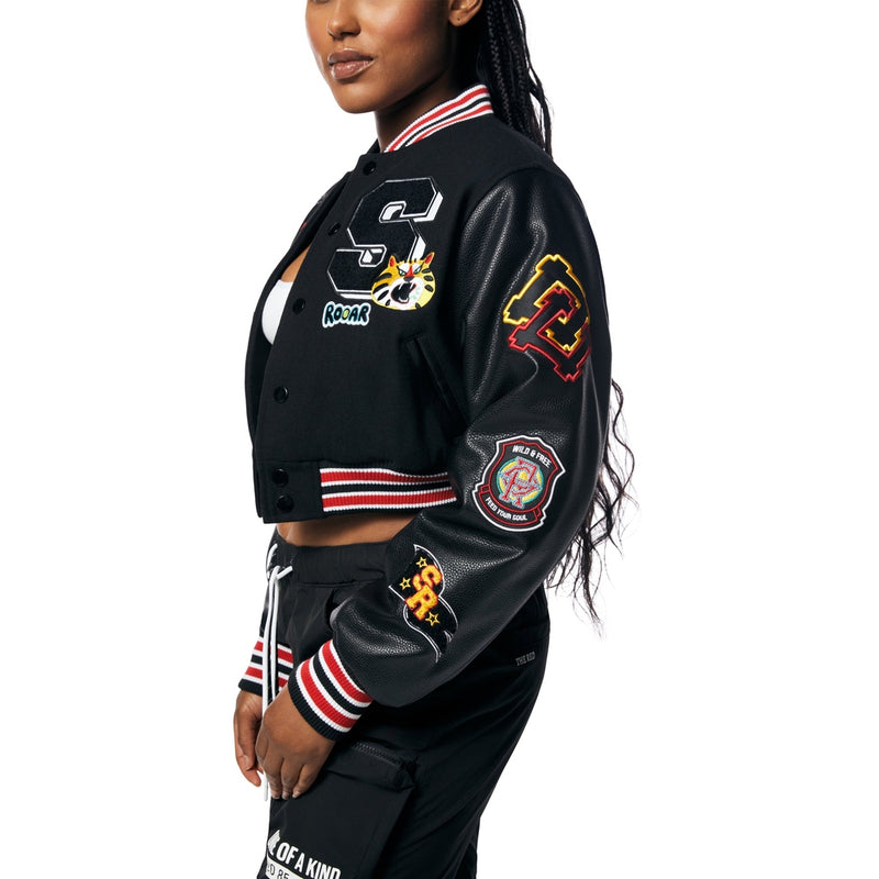 Wool Varsity Jacket - Black