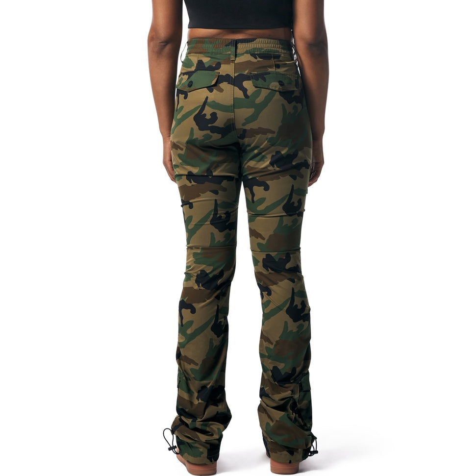 Smoke Rise RED High Rise Stacked Utility Pants - Wood Camo