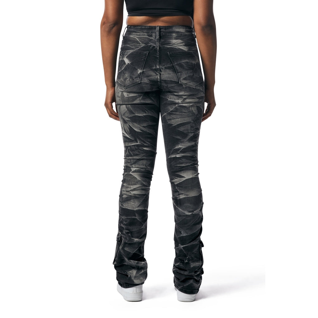 Smoke Rise RED Stacked Utility High Rise Jeans - Gail Black