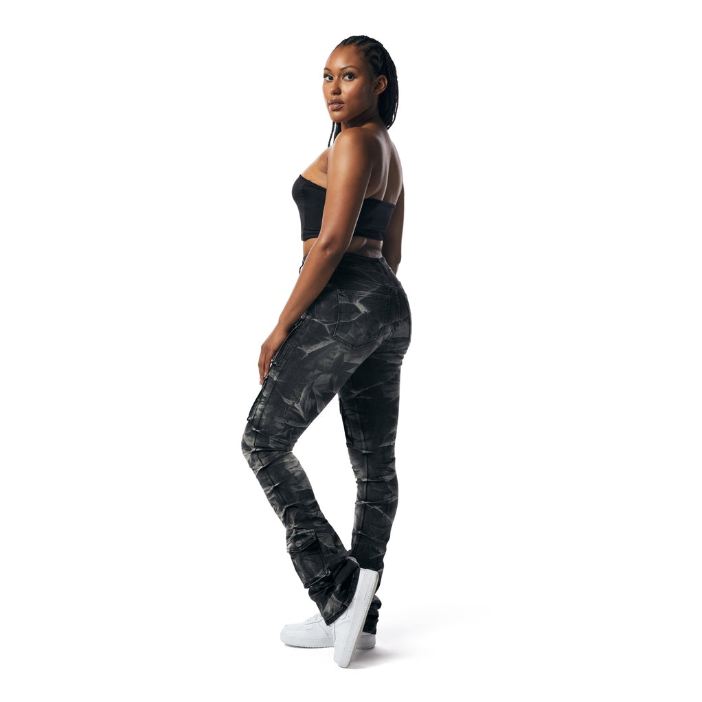 Smoke Rise RED Stacked Utility High Rise Jeans - Gail Black