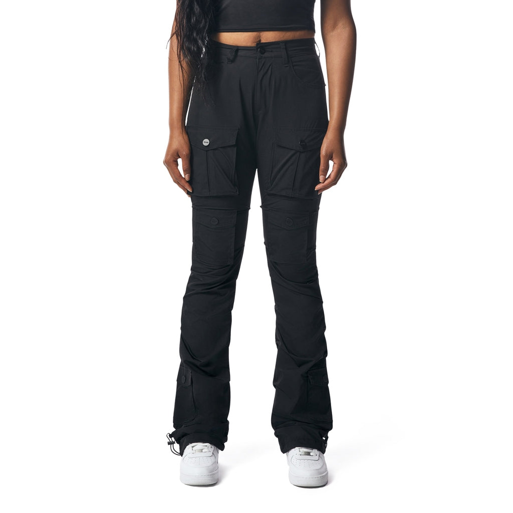 Smoke Rise RED High Rise Stacked Utility Pants - Black