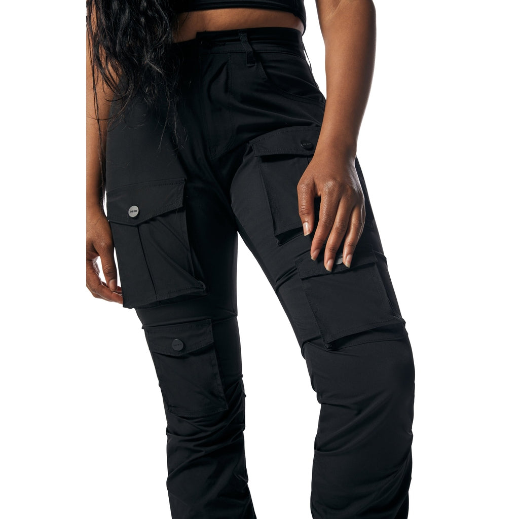 Smoke Rise RED High Rise Stacked Utility Pants - Black