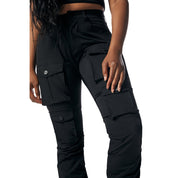 Smoke Rise RED High Rise Stacked Utility Pants - Black