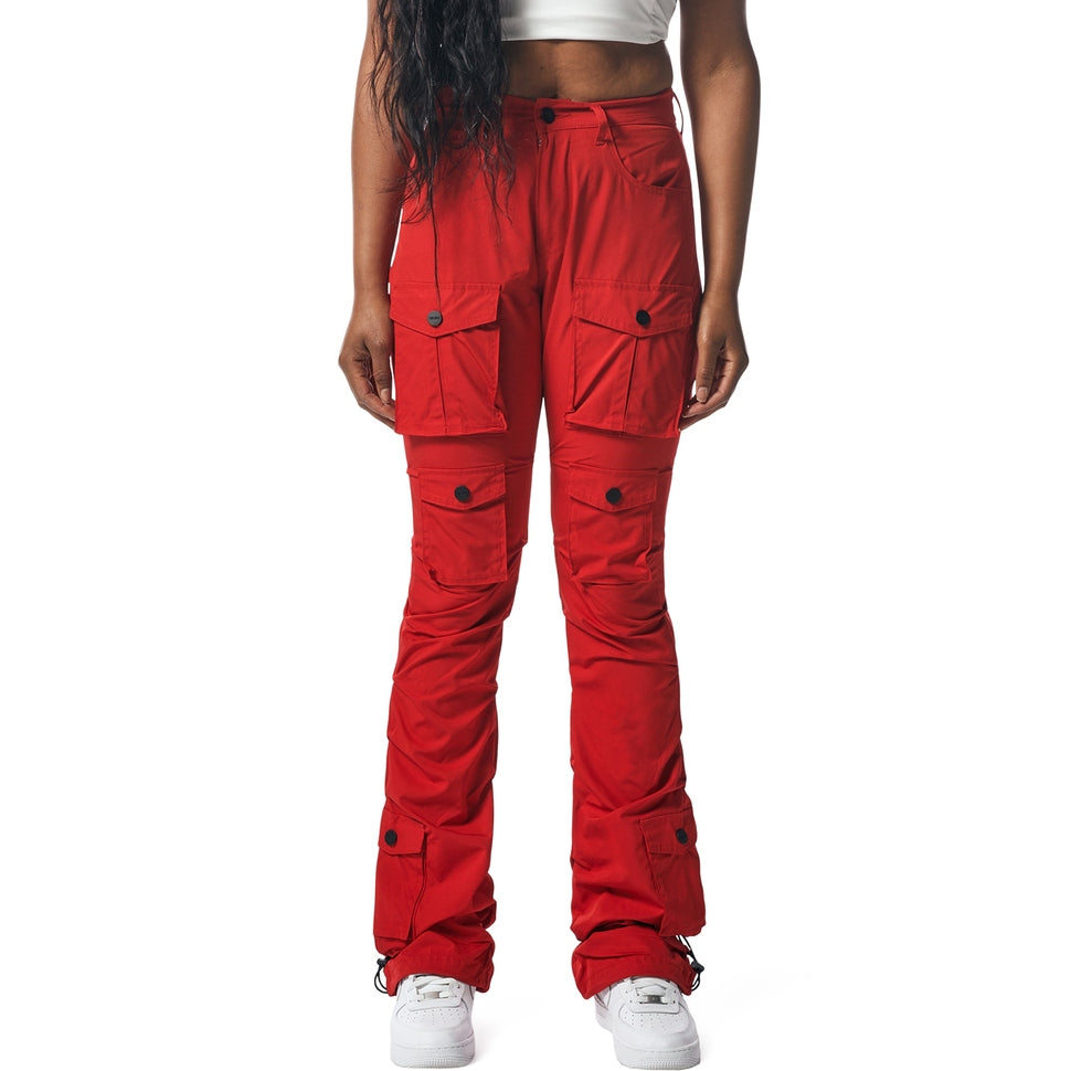 Smoke Rise RED High Rise Stacked Utility Pants - True Red