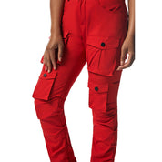 Smoke Rise RED High Rise Stacked Utility Pants - True Red