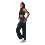 Smoke Rise RED Utility Satin Pants - Black