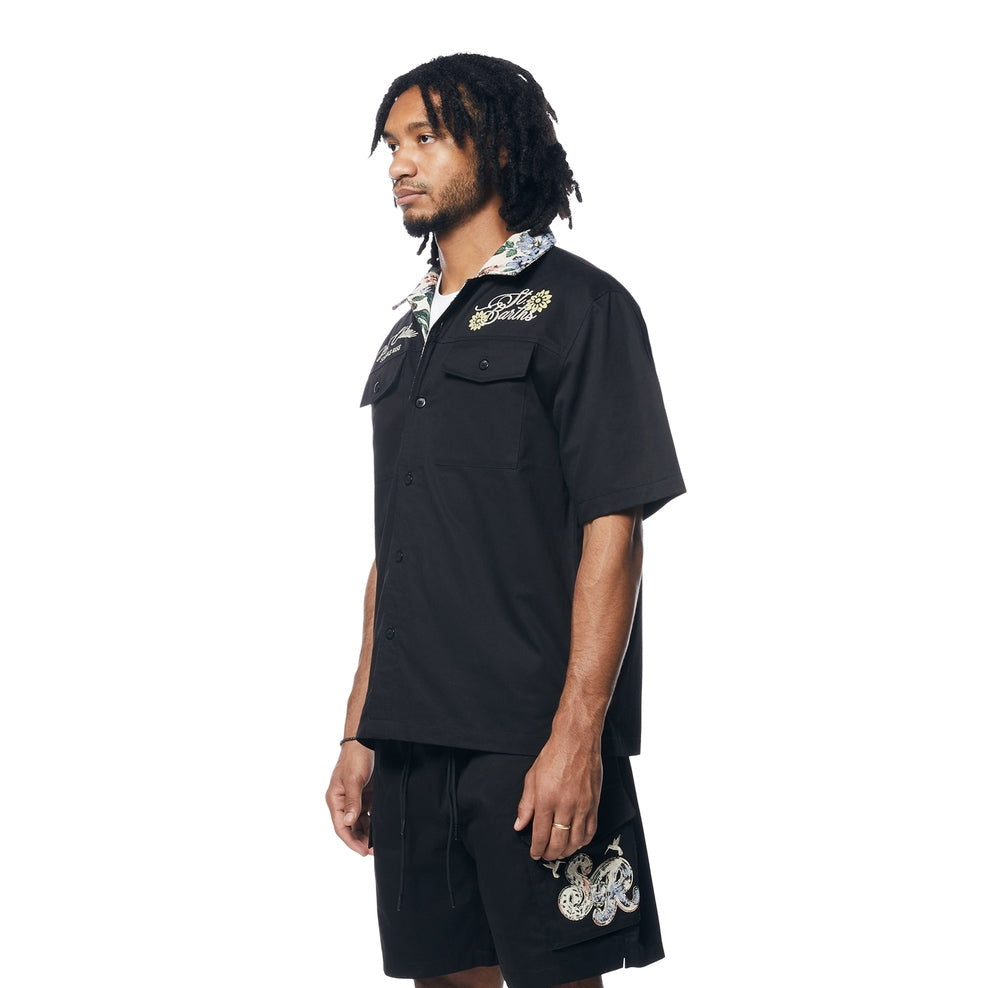 Smoke Rise Tapestry SS Shirt - Black