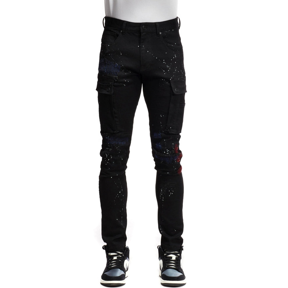 Smoke Rise Rip & Repair Cargo Pants - Black OG