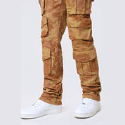 Smoke Rise Slim Utility Metallic Print Twill Pants - Mahogany