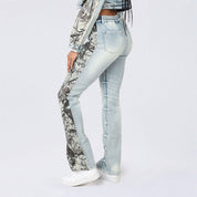 High Rise Bootcut Stacked Mixed Media Jeans