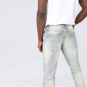 Slim Wave Effect Jeans - Maple Blue