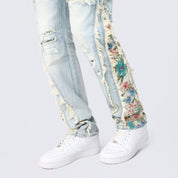 Straight Tapestry Embroidered Jeans