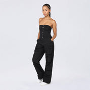 Tube Top Utility Windbreaker Jumpsuit