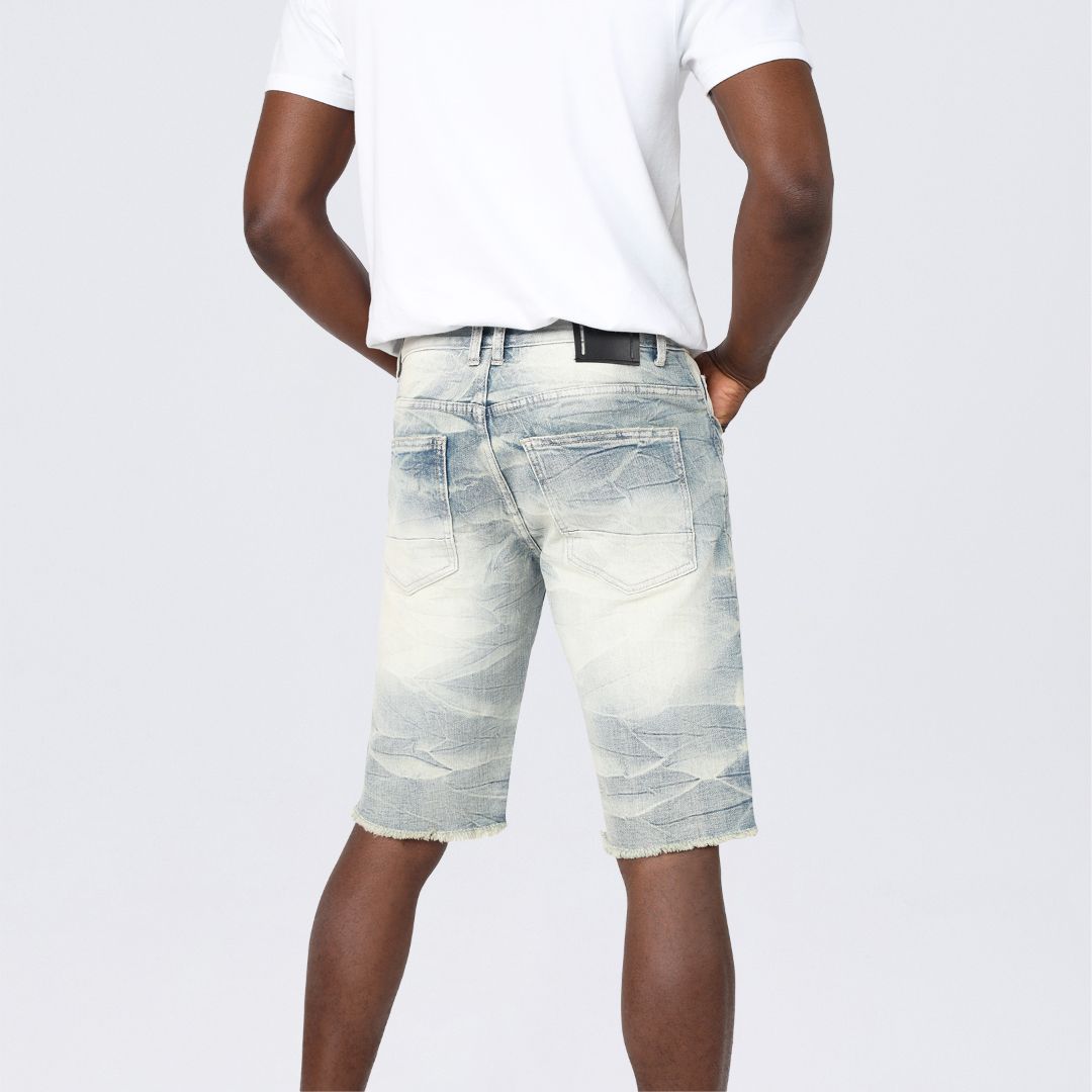 12" Slim Essential Jean Shorts - Alpine Blue