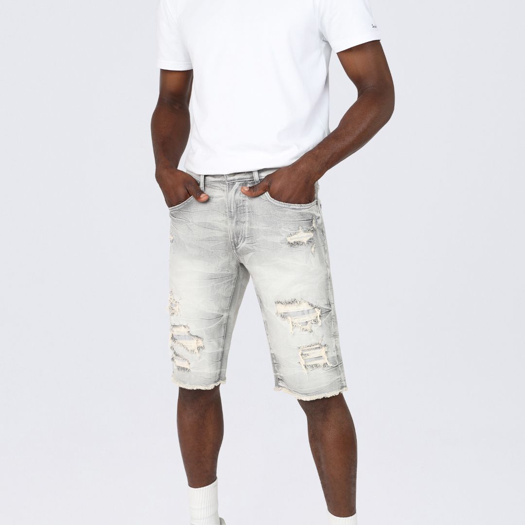 Slim Essential Jean Shorts - Radiant Grey