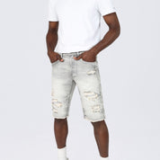 12" Slim Essential Jean Shorts - Radiant Grey