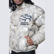 Smoke Rise Printed Puffer Jacket - Khaki Hunting Camo