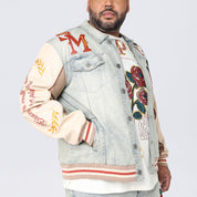 Big and Tall - Country Club Varsity Jean Jacket