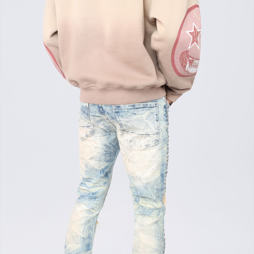 Stacked Flared Maximalist Studded R&R Jeans