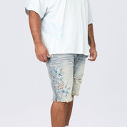 Big and Tall - Tapestry Patched Jean Shorts