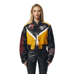Vegan Leather Racing Bomber Jacket