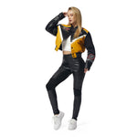 Vegan Leather Racing Bomber Jacket