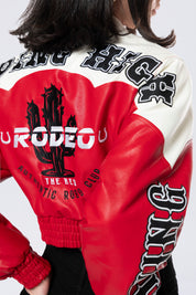 Relaxed Rodeo Cropped Jacket - True Red