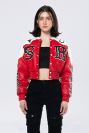 Relaxed Rodeo Cropped Jacket - True Red