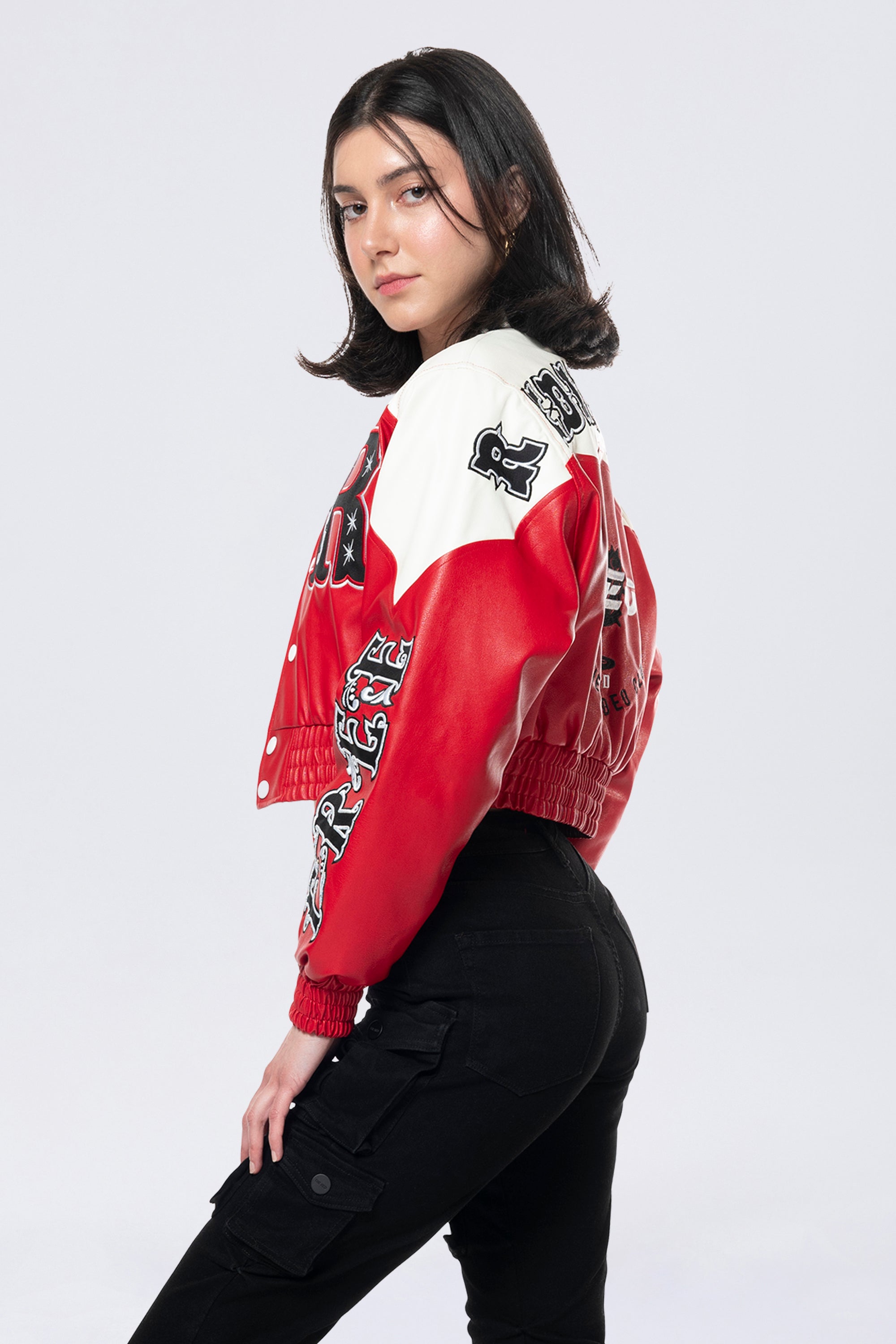 Relaxed Rodeo Cropped Jacket - True Red