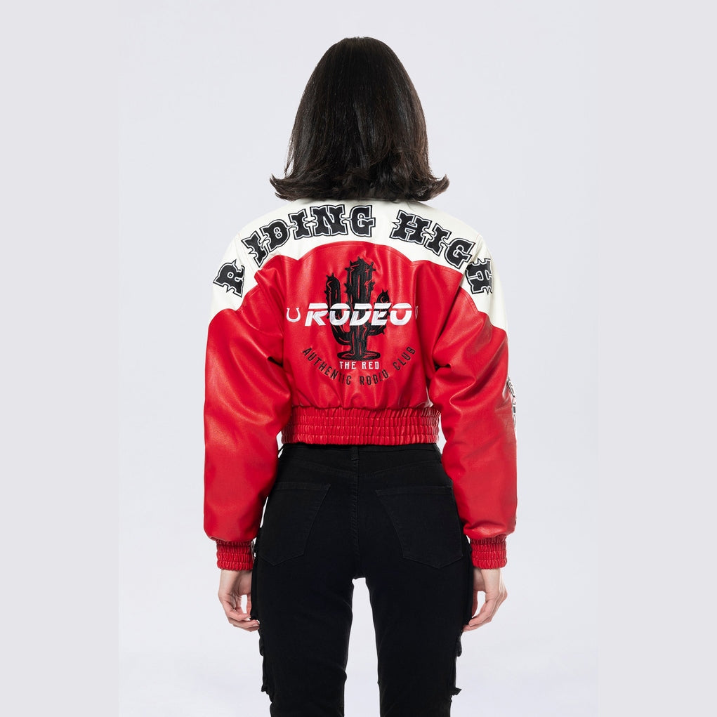 Smoke Rise RED Relaxed Rodeo Cropped Jacket - True Red