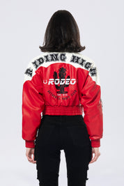 Relaxed Rodeo Cropped Jacket - True Red