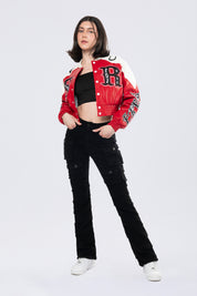 Relaxed Rodeo Cropped Jacket - True Red