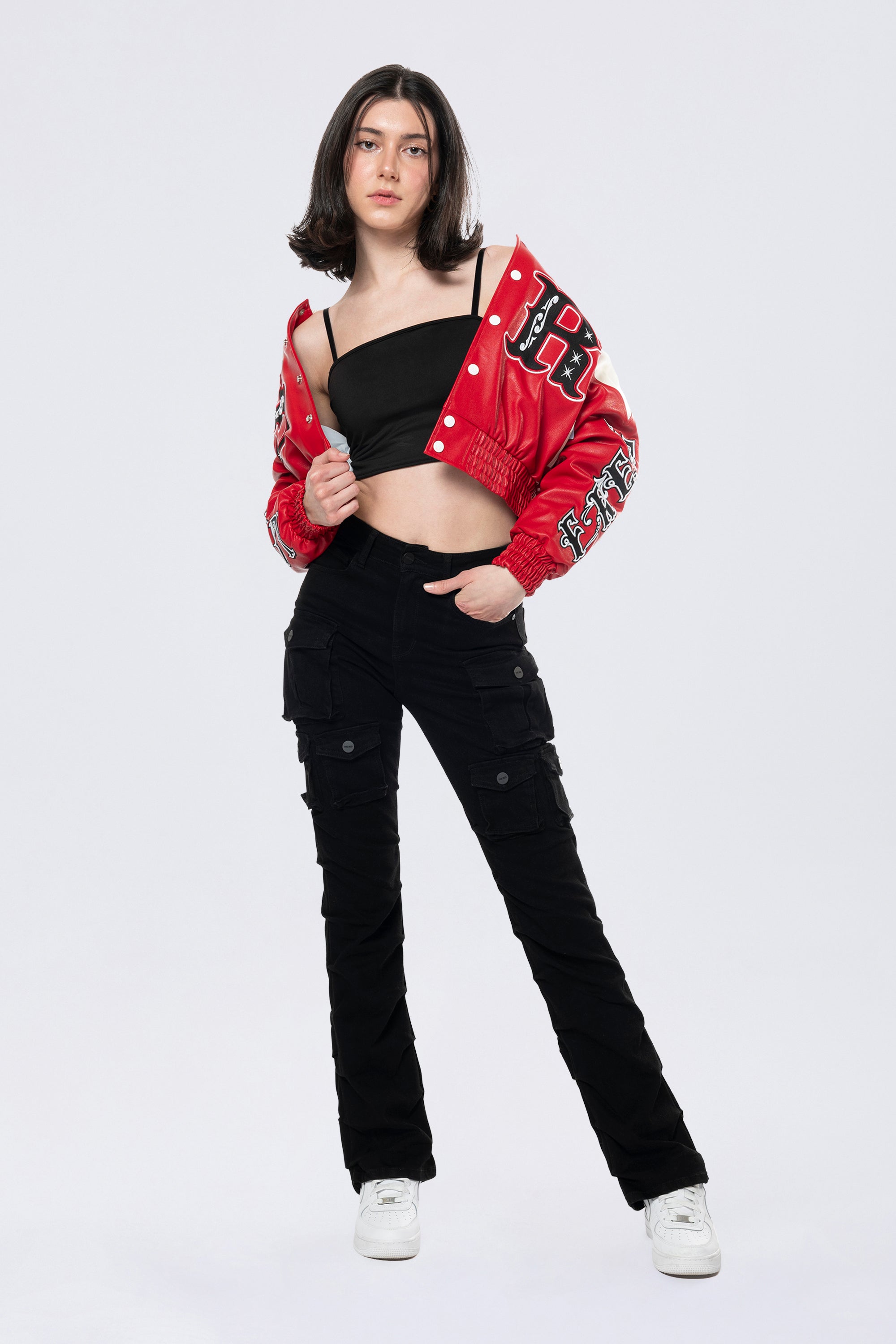 Relaxed Rodeo Cropped Jacket - True Red