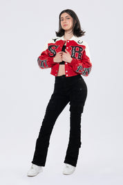 Relaxed Rodeo Cropped Jacket - True Red