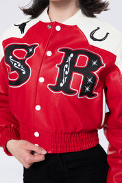 Relaxed Rodeo Cropped Jacket - True Red