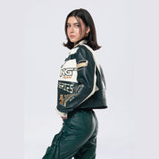 Smoke Rise RED Collared Racing Jacket - Oxidized Green