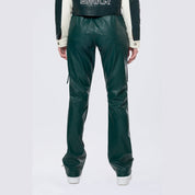 Smoke Rise RED Utility Laced Vegan Leather Pants - Oxidized Green